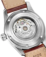 Hamilton Men's Swiss Automatic Khaki Field Brown Leather Strap Watch 42mm H70555533