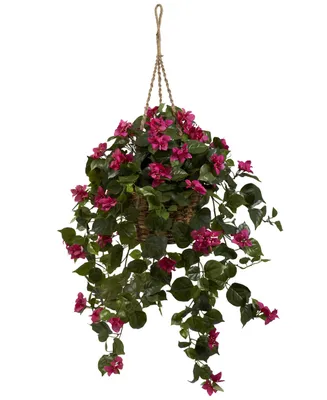 Nearly Natural Bougainvillea Artificial Plant Hanging Basket
