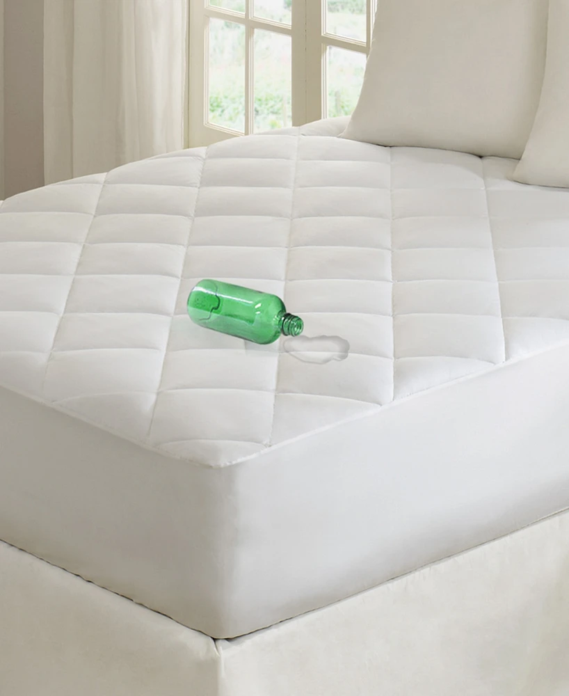 Madison Park Quiet Nights Quilted Diamond Down Alternative Waterproof 300 Thread Count Cotton Sateen Mattress Pad