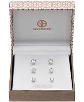 Giani Bernini Cubic Zirconia Stud Earring Set in 18k Gold over Sterling Silver or Sterling Silver, Created for Macy's