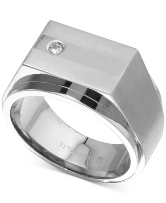 Men's Diamond Accent Ring Titanium