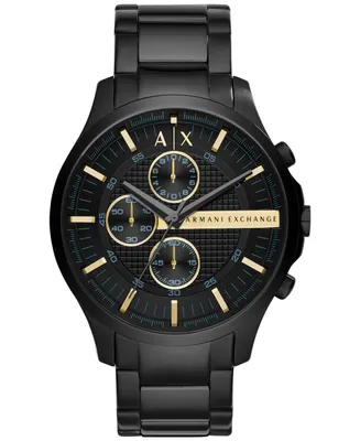 A|X Armani Exchange Men's Chronograph Hampton Black Stainless Steel Bracelet Watch 46mm