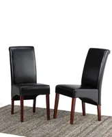 Easton Set of 2 Faux Leather Deluxe Parson Chairs