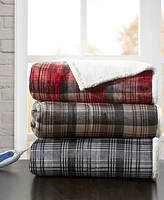 Woolrich Tasha Plaid Electric Reversible Faux-Fur to Berber Throw, 60" x 70"