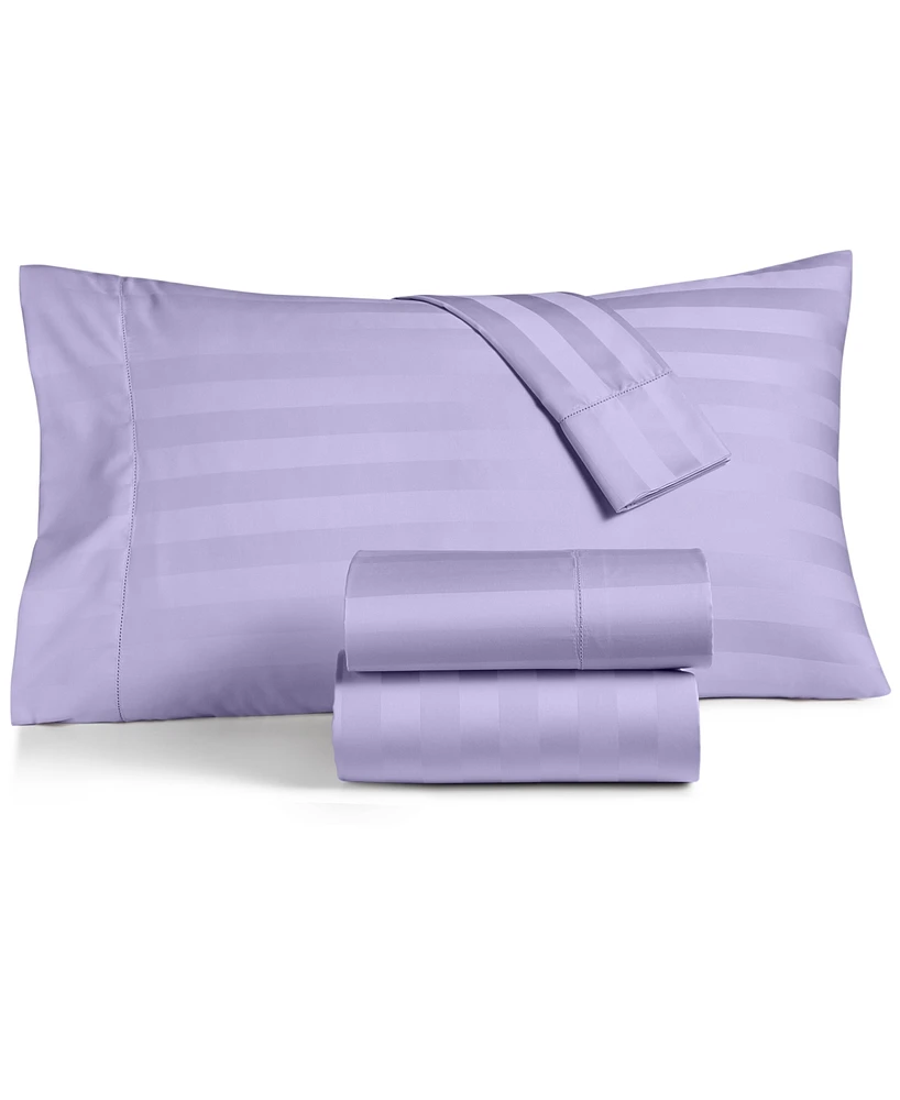 Charter Club Damask 1.5" Stripe 550 Thread Count 100% Cotton Pillowcase Pair, King, Exclusively at Macy's