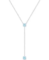 Blue Topaz 18" Lariat Necklace (1-1/10 ct. t.w.) in Sterling Silver