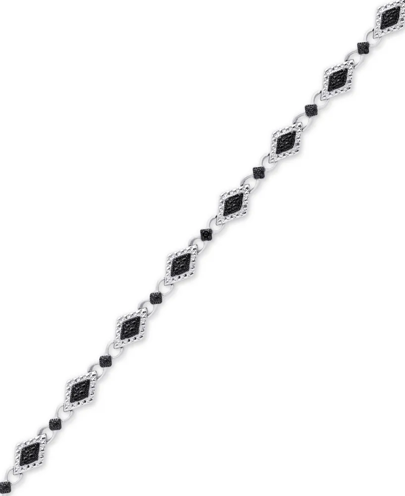 Diamond Accent Marquise Link Bracelet in Silver-Plate