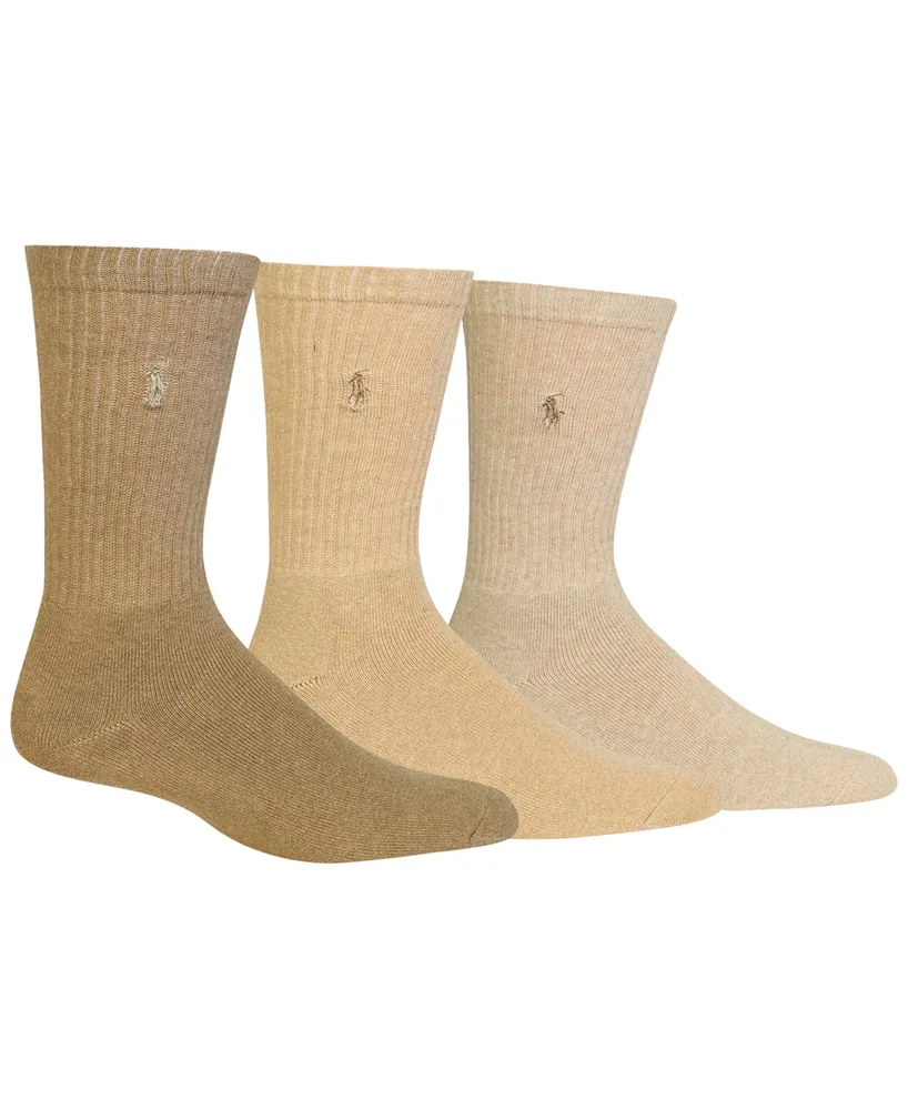 Polo Ralph Lauren 3 Pack Ribbed Cushion Foot Crew Men's Socks