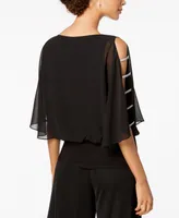 Msk Petite Embellished Capelet Top