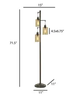 StyleCraft Dimpled Glass Floor Lamp