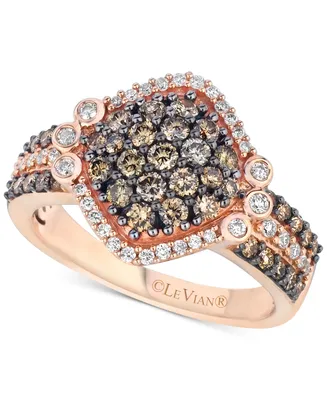 Le Vian Chocolatier Diamond Cluster Ring (1-1/8 ct. t.w.) in 14k Rose Gold