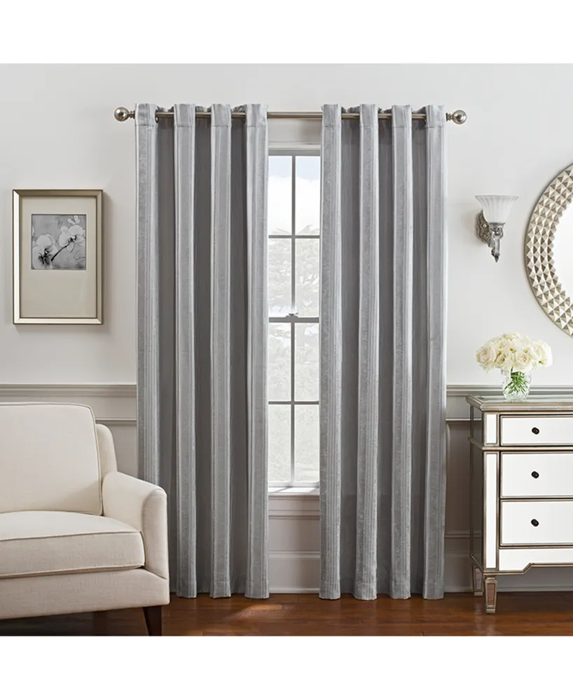 Keeco Antonia Chenille Stripe 52" x 84" Grommet Window Panel