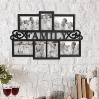 Family Collage Picture Frame with 7 Openings by Lavish Home, Black, 16" x 23.5" x 1"