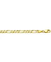 Italian Gold Figaro Link 18" Chain Necklace (4mm) in Solid 14k Gold