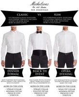 Michelsons of London Men's Slim-Fit Stretch Pleated Bib French Cuff Tuxedo Shirt