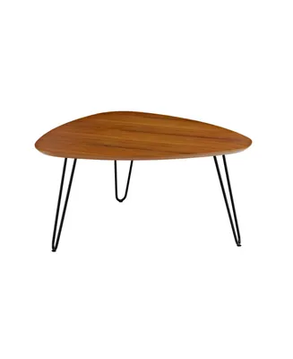 32" Mid-Century Hairpin Leg Wood Coffee Table - Walnut