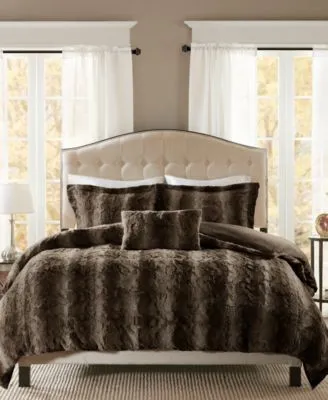 Madison Park Zuri Faux Fur Comforter Sets