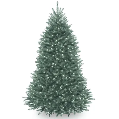 National Tree 7' Dunhill Fir Hinged Tree with Clear Lights