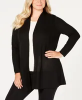 Anne Klein Plus Monterey Open-Front Cardigan