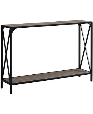 Monarch Specialties 48"L Hall Console Accent Table in Dark Taupe/Black