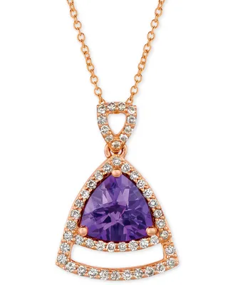 Le Vian Grape Amethyst (1-5/8 ct. t.w.) & Vanilla Diamond (1/3 ct. t.w.) 18" Pendant Necklace in 14k Rose Gold