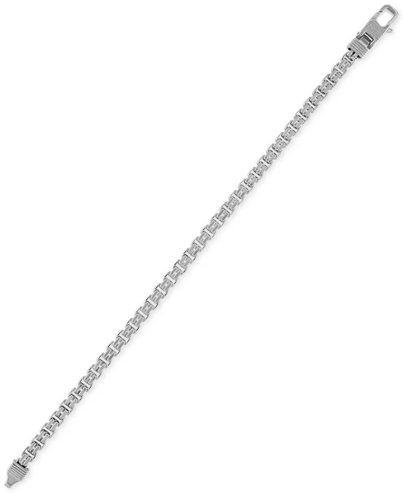 Esquire Men's Jewelry Double Box Link Bracelet in Sterling Silver, Created for Macy's
