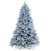 National Tree 7.5' Feel Real Snowy Hamilton Spruce Hinged Tree with 750 Cool White Led Lights