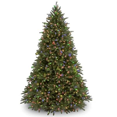 National Tree 7 .5' "Feel Real" Jersey Fraser Fir Hinged Tree with 1250 Multi Lights