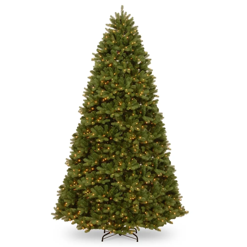 National Tree 9' Feel Real Newberry Spruce Hinged Tree w Dual Color Lights & PowerConnect