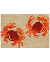 Liora Manne Front Porch Indoor/Outdoor Crabs Natural 2' x 3' Area Rug