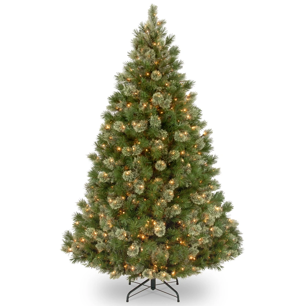 National Tree 7 .5' Wispy Willow Grande Medium Hinged Tree with 750 Clear Lights