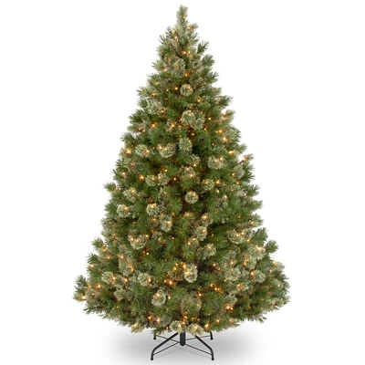 National Tree 7 .5' Wispy Willow Grande Medium Hinged Tree with 750 Clear Lights