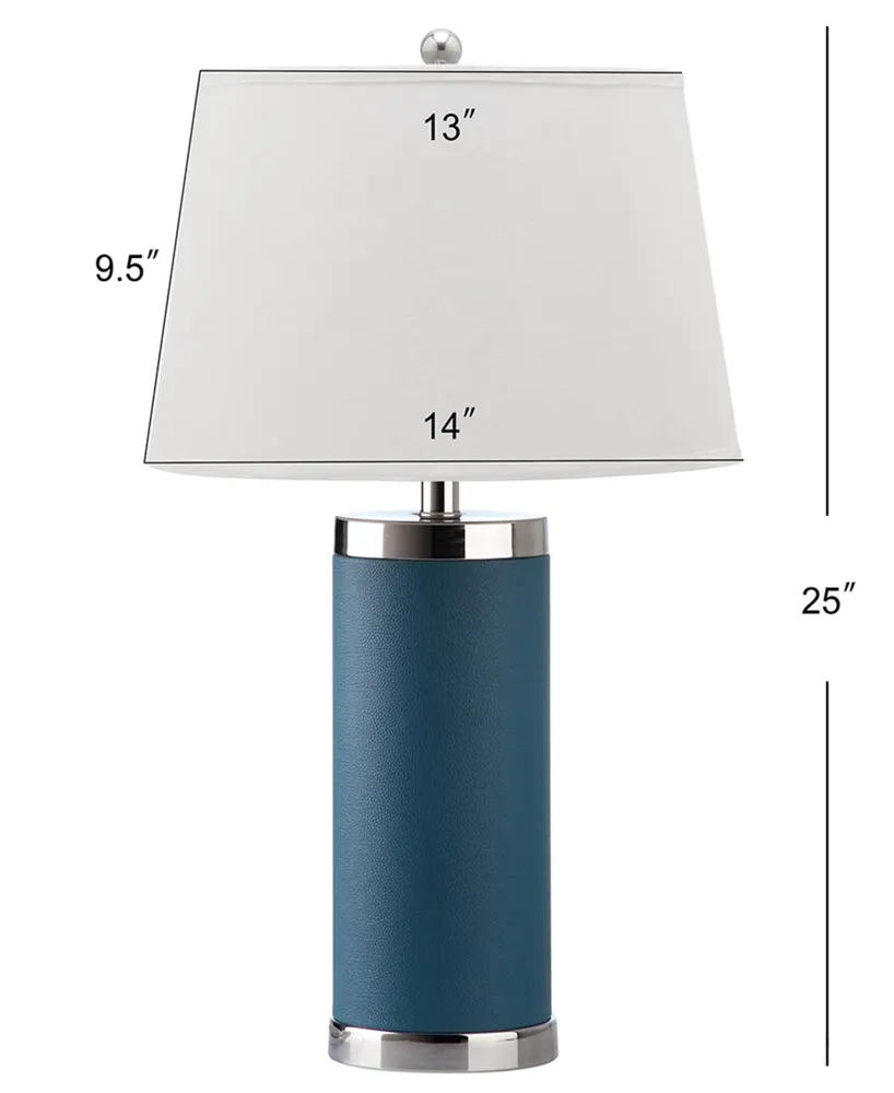 Safavieh Set of 2 Leather Column Table Lamps