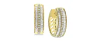 Diamond Hoop Earrings (1/2 ct. t.w.) in 14k Gold-Plated Sterling Silver