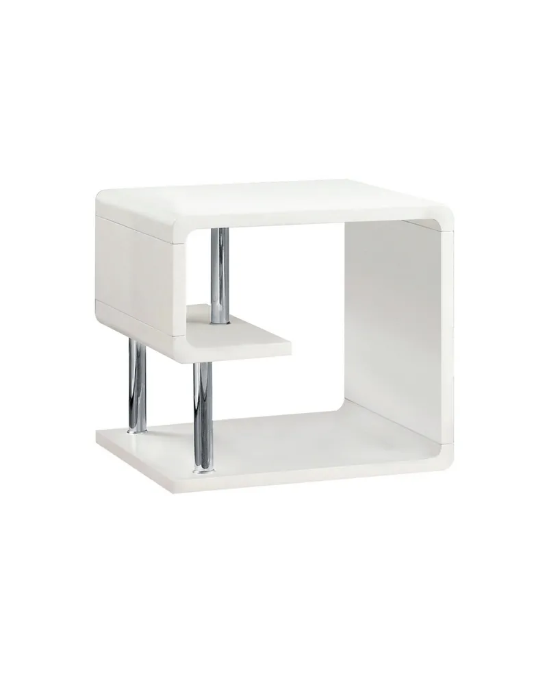 Lazer White End Table