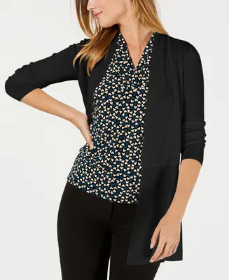 Anne Klein Monterey Open-Front Longline Cardigan