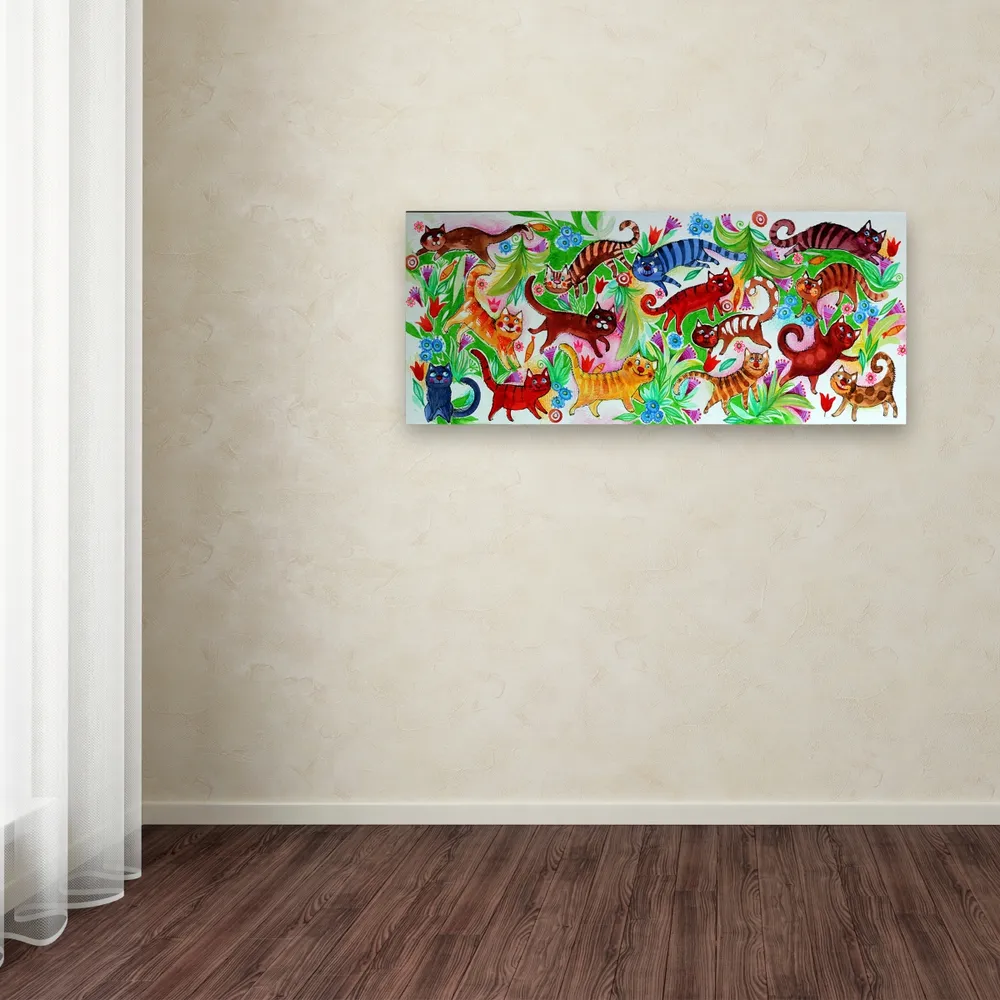 Oxana Ziaka 'Magic Cats' Canvas Art - 10" x 24" x 2"