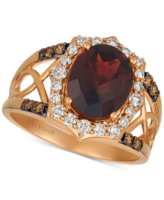 Le Vian Rhodolite Garnet (3-1/5 ct. t.w.) & Diamond (1/2 Ring 14k Rose Gold