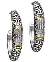Balissima by Effy Diamond Hoop Earrings (1/4 ct. t.w.) in 18k Gold and Sterling Silver
