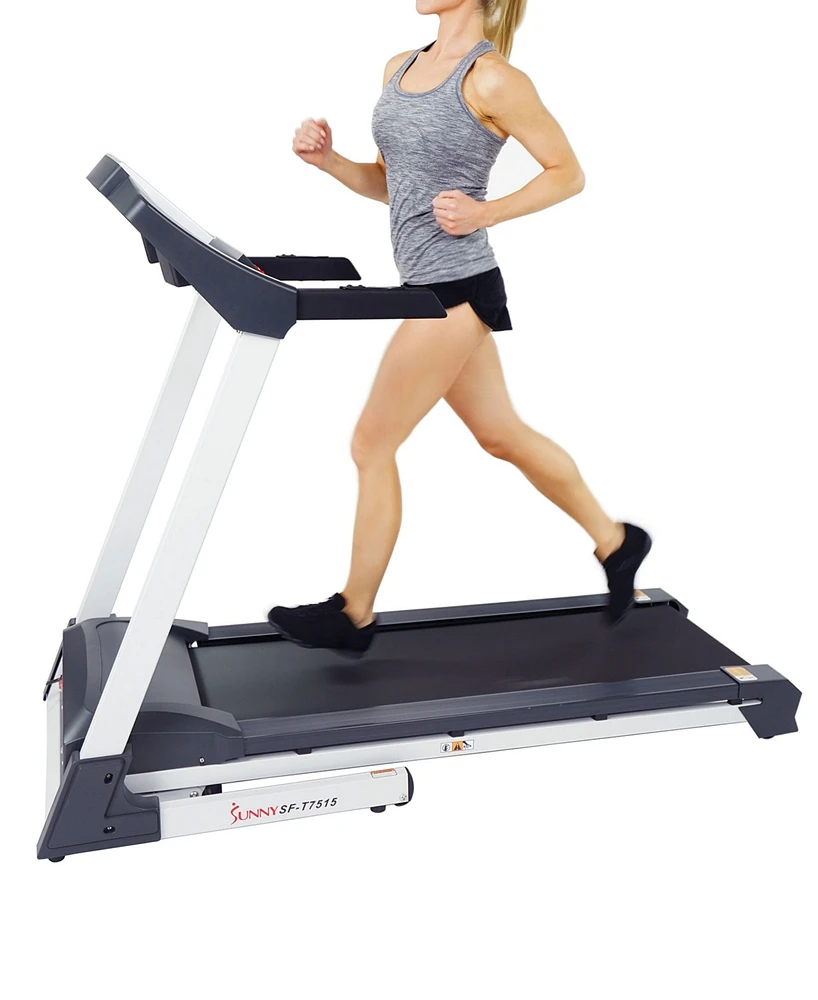 Sunny Health & Fitness Sf-T7515 Smart Treadmill with Auto Incline, Sound System, Bluetooth and Phone Function