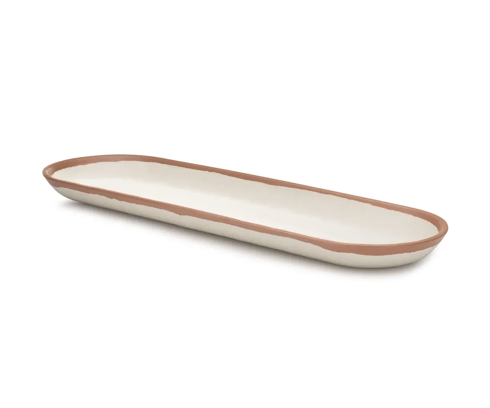 Q Squared Potter Terracotta Melaboo Long Oval Platter