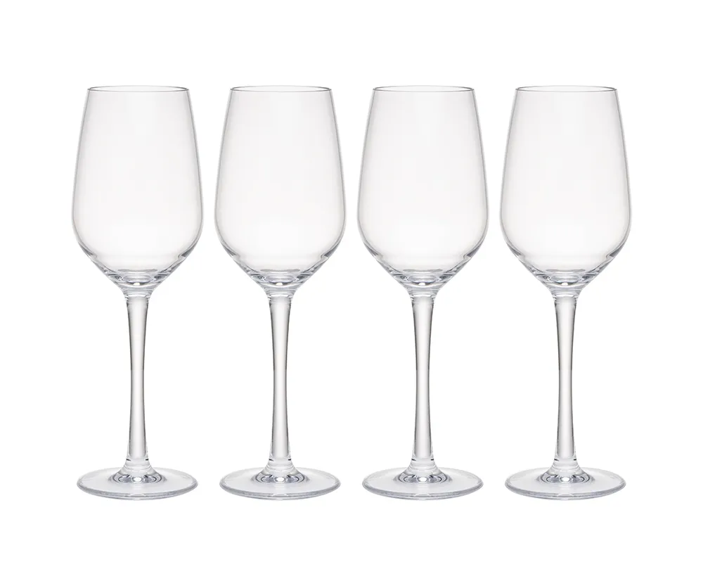 Q Squared Hudson 13 oz Tritan Acrylic 4-Pc. White Wine Glass Set