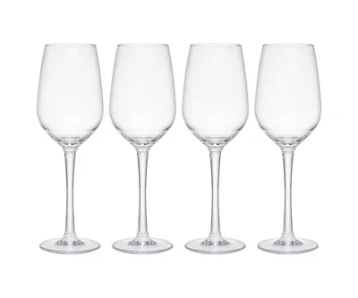 Q Squared Hudson 13 oz Tritan Acrylic 4-Pc. White Wine Glass Set