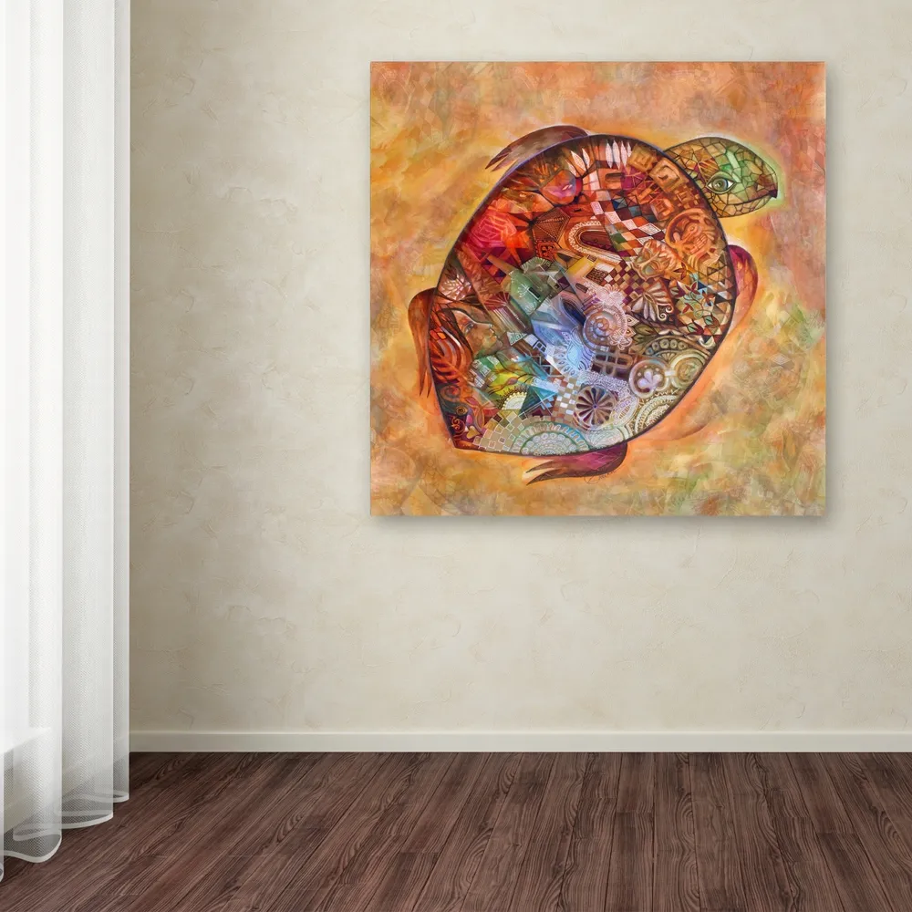 Oxana Ziaka 'Turtle' Canvas Art - 18" x 18" x 2"