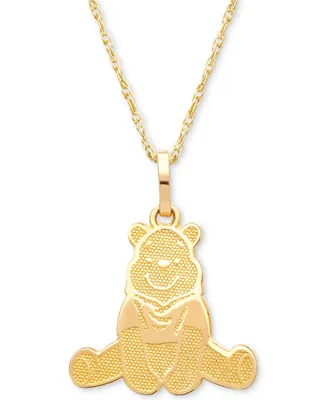 Disney Children's Winnie the Pooh 15" Pendant Necklace in 14k Gold