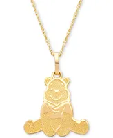 Disney Children's Winnie the Pooh 15" Pendant Necklace in 14k Gold