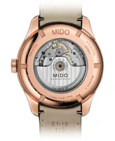 Mido Men's Swiss Automatic Belluna Ii Brown Leather Strap Watch 42.5mm