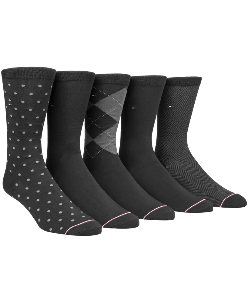 Men's Classic Dress Socks Black and Navy Assorted (5 Pack), Black