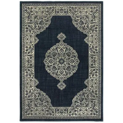 Oriental Weavers Linden 7937a Navy Gray Rug