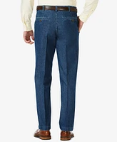 Haggar Men's Stretch Denim Classic-Fit Flat Front Pants